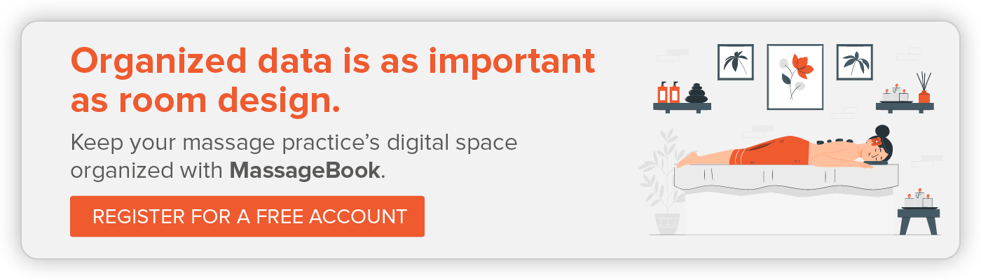 Click to register for a free MassageBook account to keep your practice's data organized.